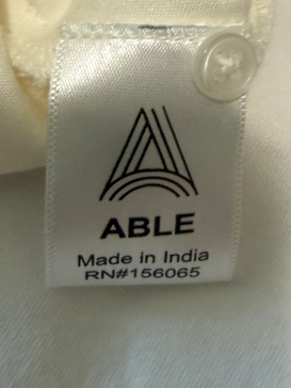 Able Ivory Ruffle V-Neck Button Blouse - Picture 4 of 5